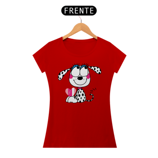 Nome do produto Baby Look Dálmata Filhote Segurando um Coração
