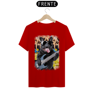 Nome do produto Camiseta Bulldog Francês Tocando Guitarra