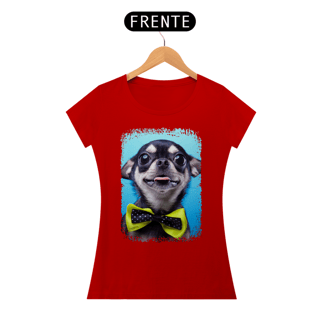 Nome do produto Baby Look Chihuahua Preto de Gravatinha