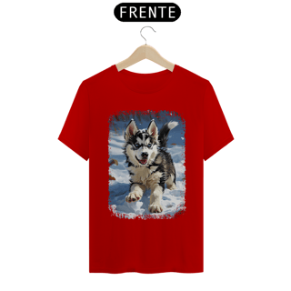 Nome do produto Camiseta Husky Siberiano Correndo na Neve