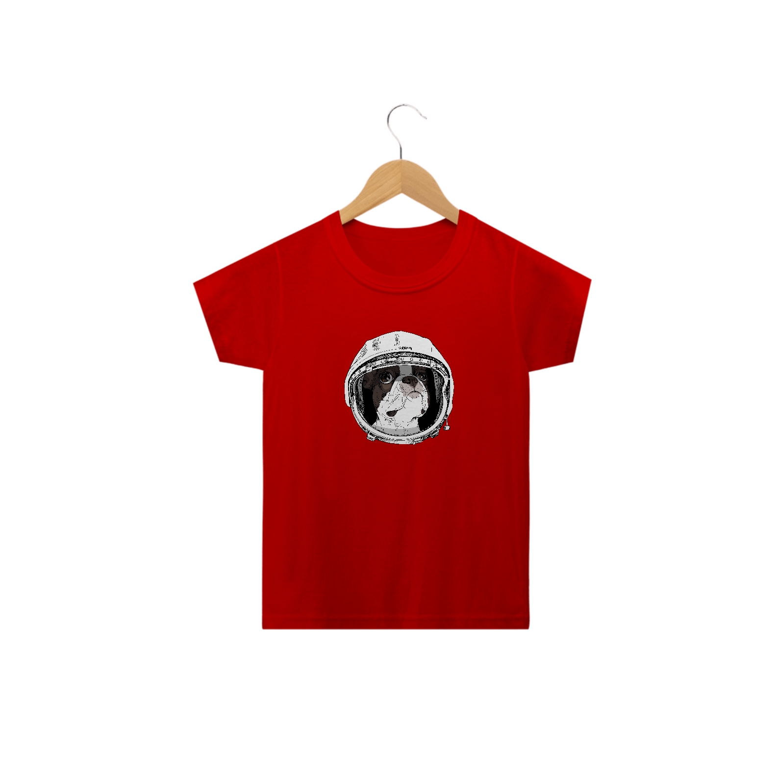 Camiseta Infantil Boston Terrier Astronauta