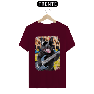 Nome do produto Camiseta Bulldog Francês Tocando Guitarra