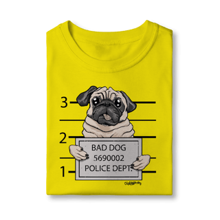 Nome do produto Camiseta Infantil Pug Bad Dog