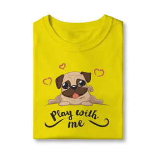 Nome do produto Camiseta Infantil Pug Play With Me