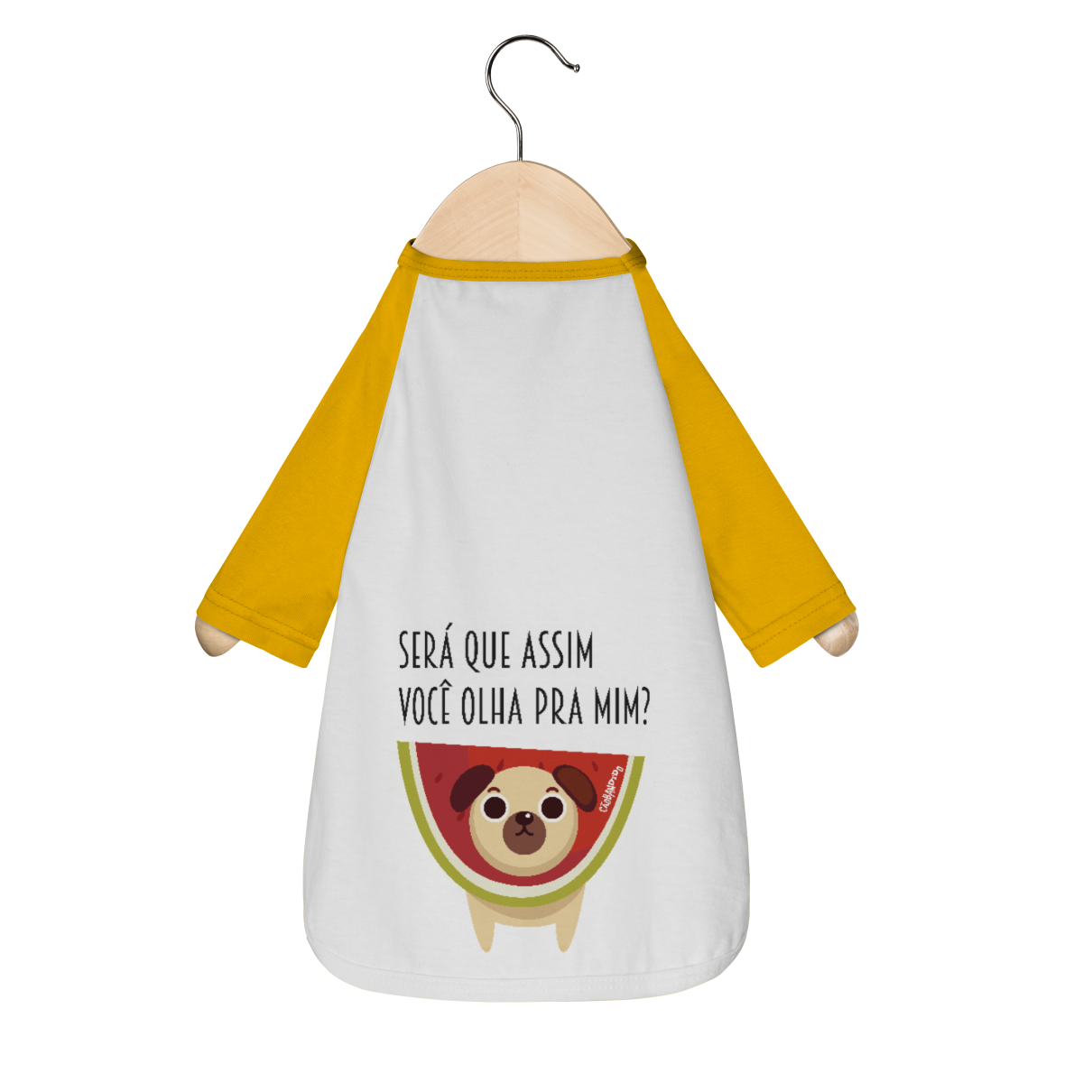 Nome do produto: Camiseta para Cachorro Melancia - Será Que Assim Você Olha Pra Mim?