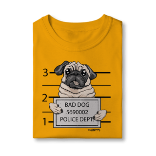 Nome do produto Camiseta Infantil Pug Bad Dog