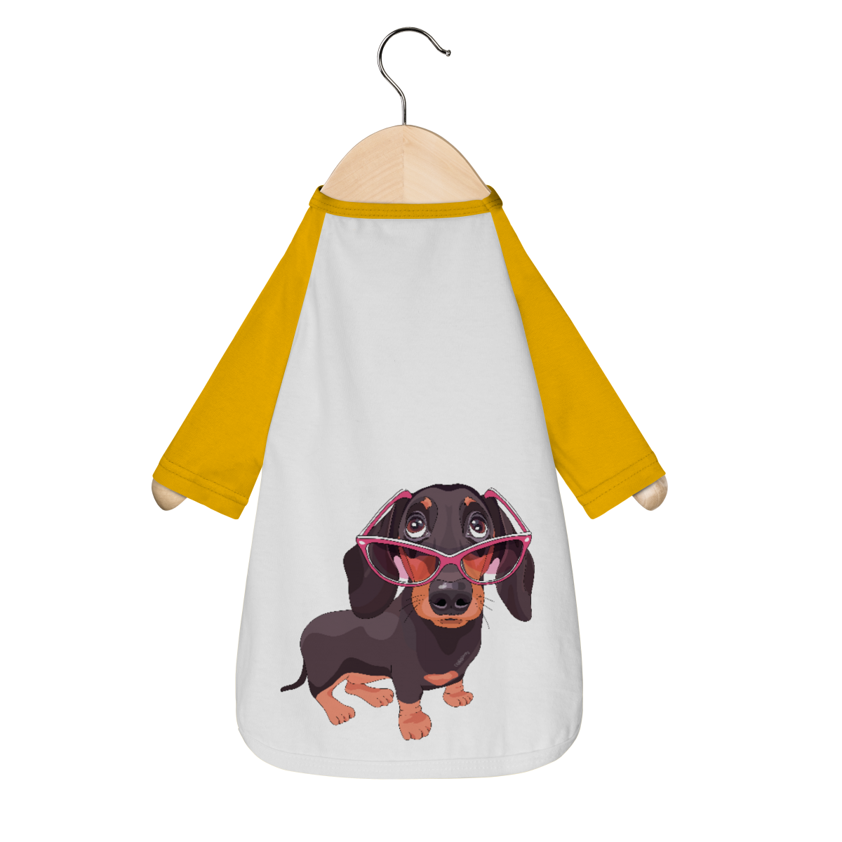 Nome do produto: Camiseta para Cachorro - Dachshund de Óculos
