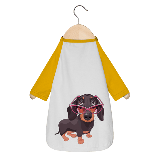 Camiseta para Cachorro - Dachshund de Óculos