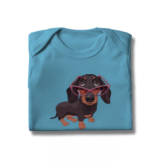 Nome do produto Body Bebê Dachshund de Óculos