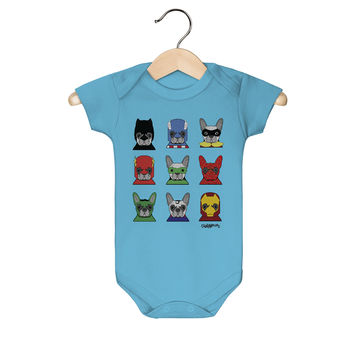 Nome do produto: Body Bebê Cachorros Super-Heróis