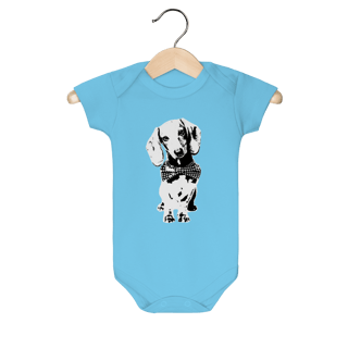 Nome do produto Body Bebê Dachshund de Gravatinha em Preto e Branco