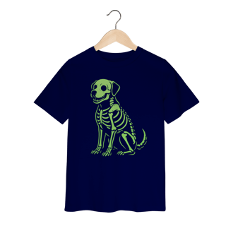 Nome do produto Camiseta Infantil Cachorro Esqueleto Neon