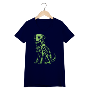Nome do produto Baby Look Cachorro Esqueleto Neon