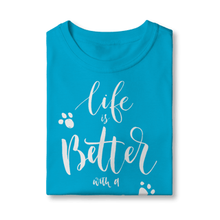 Nome do produto Camiseta Infantil Life is Better With a Dog