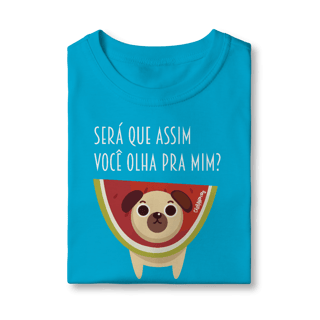 Nome do produto Camiseta Infantil Cachorro Melancia - Será Que Assim Você Olha Pra Mim?