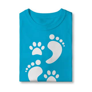 Nome do produto Camiseta Infantil Cachorro Pegadas