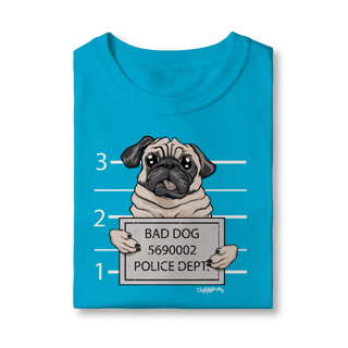 Nome do produto Camiseta Infantil Pug Bad Dog