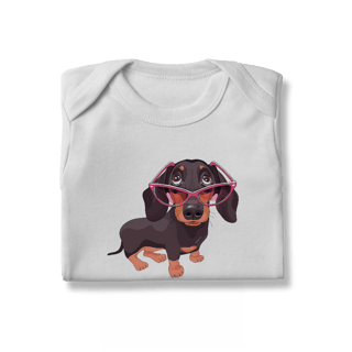 Nome do produto Body Bebê Dachshund de Óculos