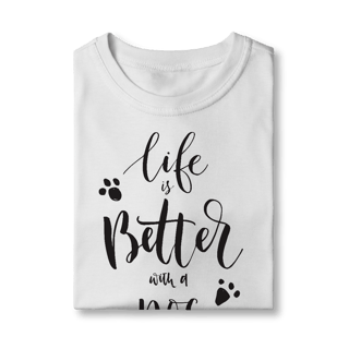Nome do produto Camiseta Infantil Life is Better With a Dog