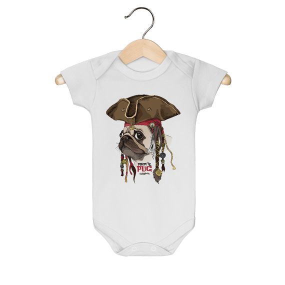 Body Bebê Pug Pirata
