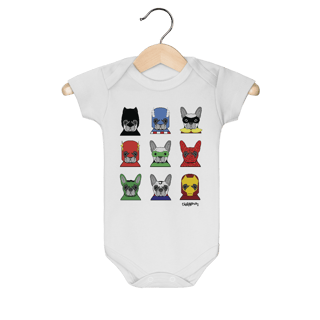 Nome do produto Body Bebê Cachorros Super-Heróis