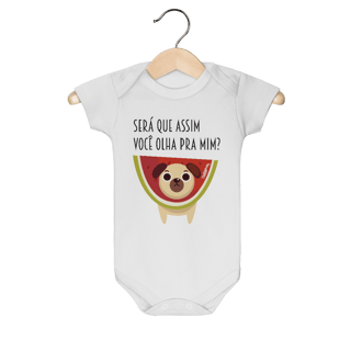 Nome do produto Body Bebê Cachorro Melancia - Será Que Assim Você Olha Pra Mim?