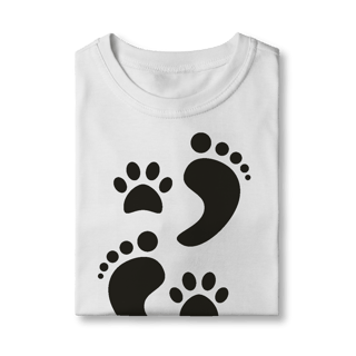 Nome do produto Camiseta Infantil Cachorro Pegadas