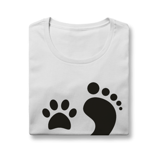 Nome do produto Baby Look Cachorro Pegadas