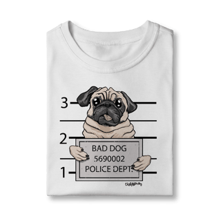 Nome do produto Camiseta Infantil Pug Bad Dog