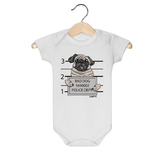 Nome do produto Body Bebê Pug Bad Dog