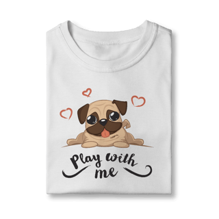 Nome do produto Camiseta Infantil Pug Play With Me