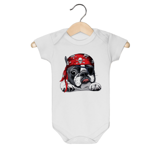 Nome do produto Body Bebê Bulldog Francês Pirata