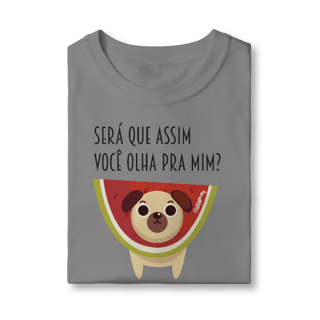 Nome do produto Camiseta Infantil Cachorro Melancia - Será Que Assim Você Olha Pra Mim?