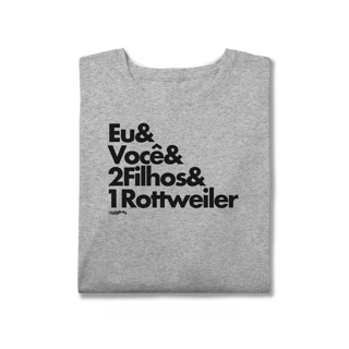 Nome do produto Camiseta Plus Size 2 Filhos e 1 Cachorro Rottweiler