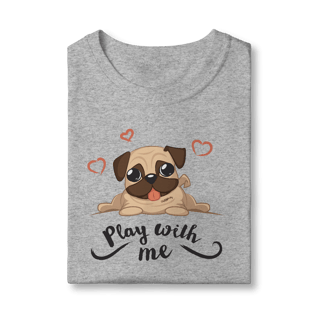 Nome do produto Camiseta Infantil Pug Play With Me