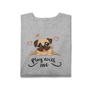 Nome do produto Camiseta Plus Size Pug Play With Me