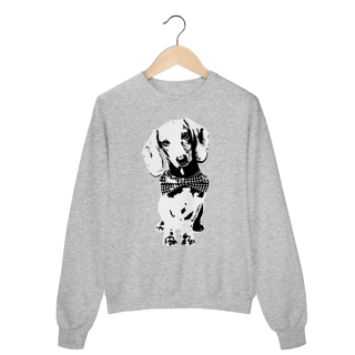 Nome do produto Moletom Blusão Dachshund de Gravatinha em Preto e Branco