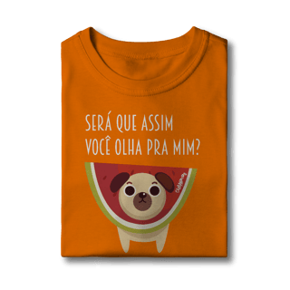 Nome do produto Camiseta Infantil Cachorro Melancia - Será Que Assim Você Olha Pra Mim?