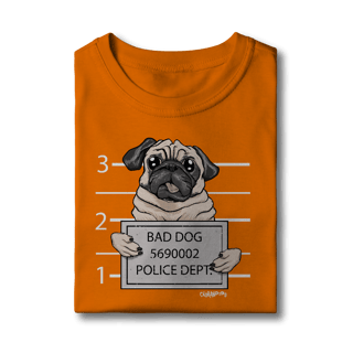 Nome do produto Camiseta Infantil Pug Bad Dog