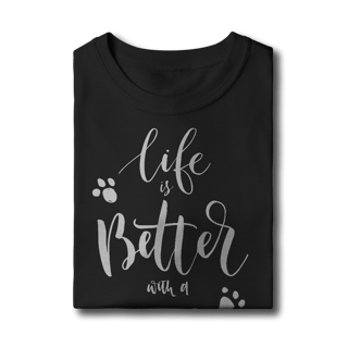 Nome do produto Camiseta Infantil Life is Better With a Dog