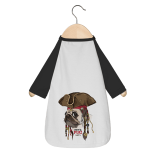 Camiseta para Cachorro - Pug Pirata