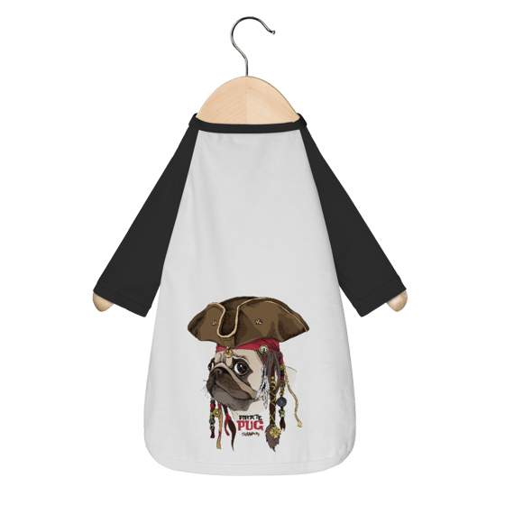 Camiseta para Cachorro - Pug Pirata