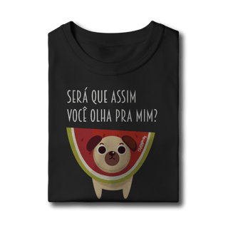 Nome do produto Camiseta Infantil Cachorro Melancia - Será Que Assim Você Olha Pra Mim?