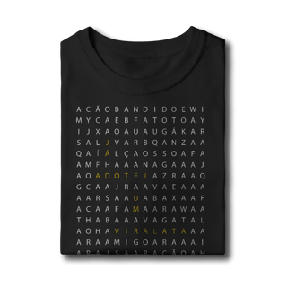 Nome do produto Camiseta Infantil Caça Palavras - Já Adotei um Vira-Lata