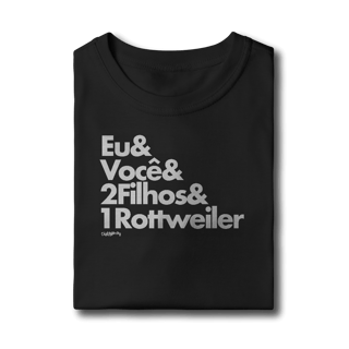 Nome do produto Camiseta Infantil 2 Filhos e 1 Cachorro Rottweiler