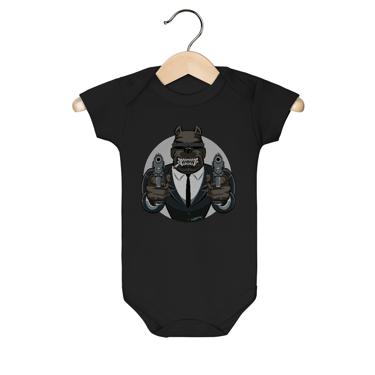 Nome do produto: Body Bebê Pitbull Mafioso