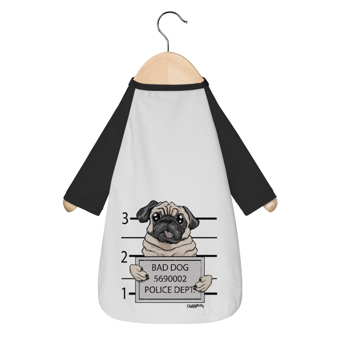 Nome do produto: Camiseta para Cachorro - Pug Bad Dog