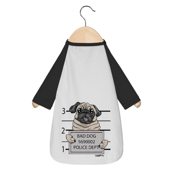 Camiseta para Cachorro - Pug Bad Dog