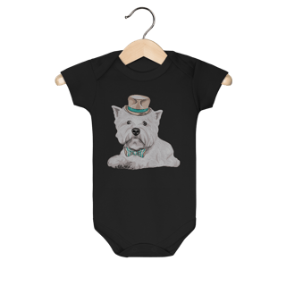 Nome do produto Body Bebê West Terrier de Gravata e Chapéu