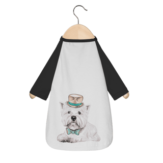 Nome do produto Camiseta para Cachorro - West Terrier de Gravata e Chapéu